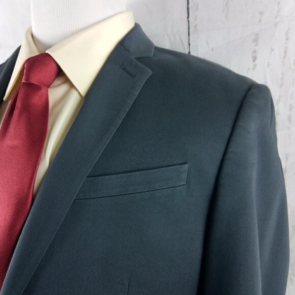Express Photographer Fitted 40R 2 Button Gray Suit Blazer Sport Coat - Picture 4 of 13
